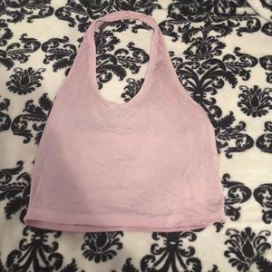 ae soft and sexy pink halter crop top
